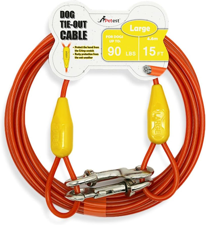 30Ft Reflective Tie-Out Cable for Heavy Dogs up to 125 Pounds