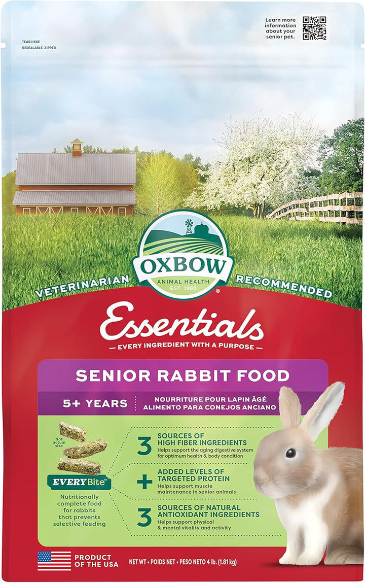 Essentials Rabbit Food, Adult, Made with  Timothy Hay for Rabbit, Pet Pellets with Vitamins & Minerals, Small Animal Pet Products, Bunny Food, Made in USA, High Fiber, 10 Lb. Bag