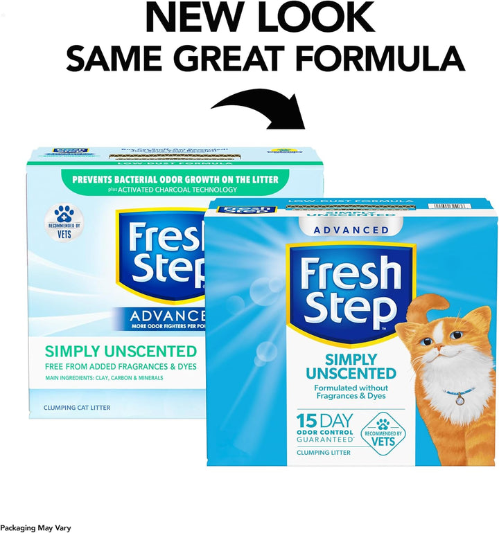 Advanced Simply Unscented Clumping Litter,  Unscented Cat Litter Fights Odor on Contact, 37 Lbs. (2 X 18.5 Lb. Box)