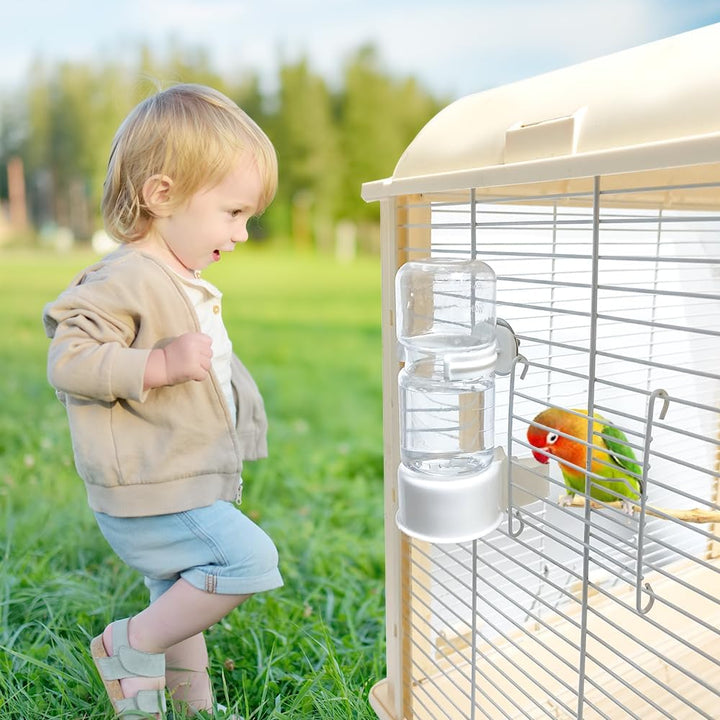 Automatic Pet Bird Water Feeder, Water Dispenser for Cage, Bird Cage Suspended Automatic Pet Water Feeder, Parrot Feeders for Parakeet Budgie Cockatiel Lovebirds Canary Finch