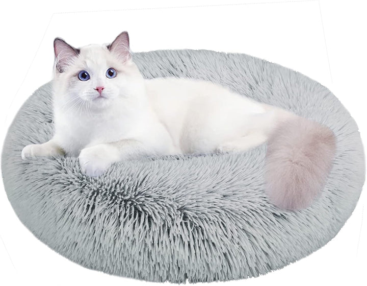 Dog Bed for Small Medium Large Dogs Cats, 20 Inch Calming Washable-Round Cozy Soft Pet Bed for Puppy and Kitten with Slip-Resistant Bottom