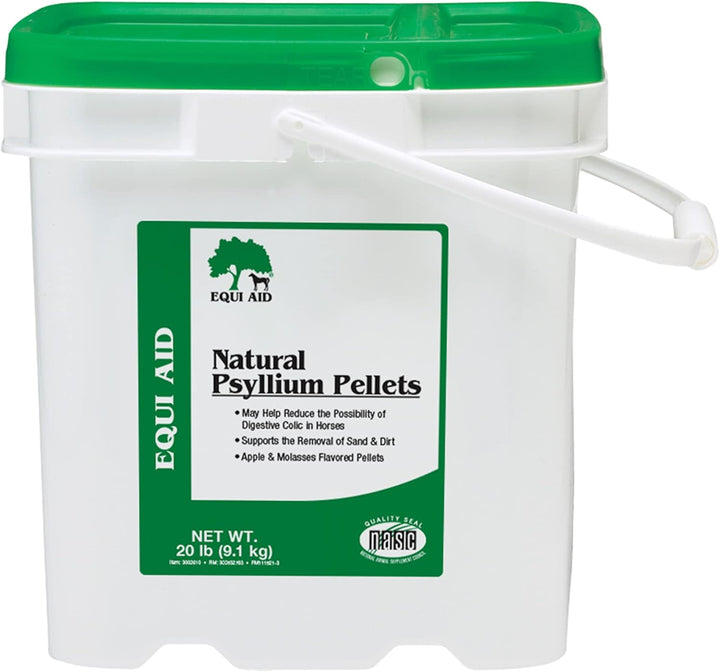 Equi Aid Natural Horse Psyllium Pellets Supplement, Supports Removal of Sand & Dirt from the Ventral Colon, 10 Pounds, 32 Scoops