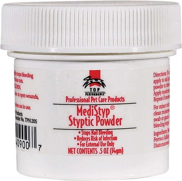 Medistyp Pet Styptic Powder with Benzocaine – Stops Pain, Stops Bleeding from Minor Cuts, 1/2-Ounce Size