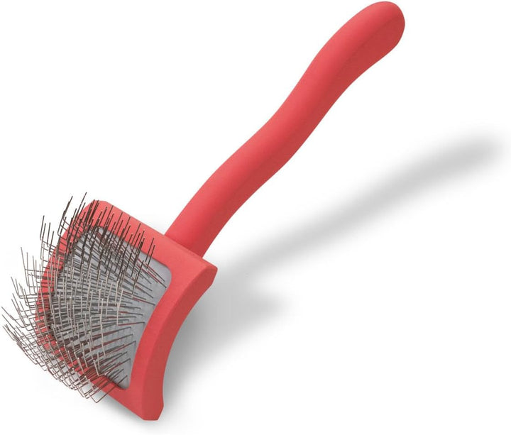 Big G Dog Slicker Brush for Dogs (Goldendoodles, Labradoodles, Poodles), Groom like a Professional, Fluff Detangle Style, Saves Time Energy, Coral, Large