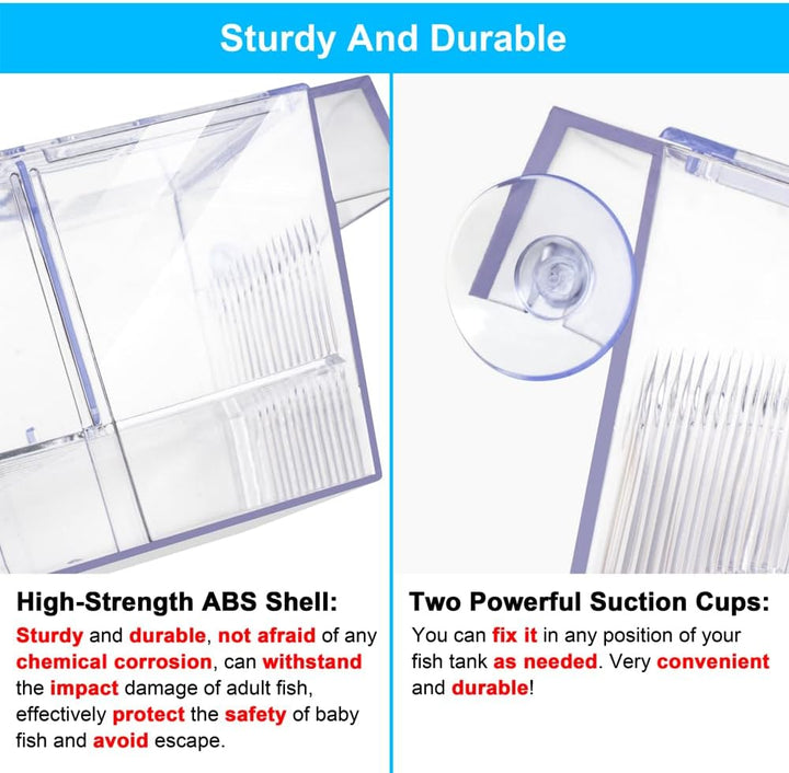 Fish Breeding Box Aquarium Holding Tank Transparent Fish Isolation Box Acclimation Hatchery Incubator Breeder for Betta Shrimp Clownfish Guppy