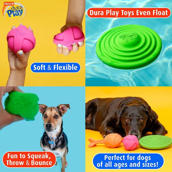 Duraplay Ball Squeaky Latex Dog Toy, Medium 3 Pack