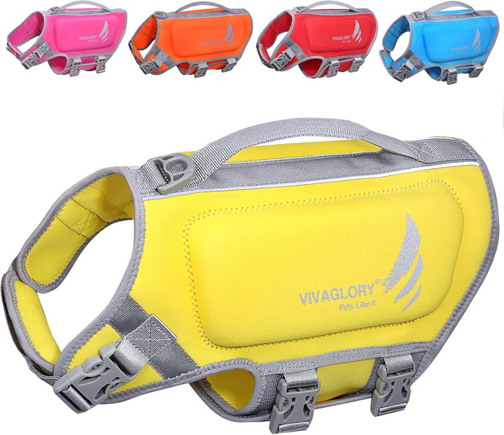 High Buoyancy Dog Life Vest, Swimming Vest with Handle, Dog Life Jacket for Swimming & Boating, Buoyancy for Puppy Doggy, S, Pink