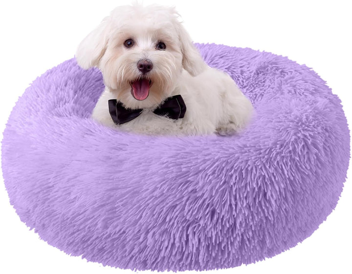 Dog Bed for Small Medium Large Dogs Cats, 20 Inch Calming Washable-Round Cozy Soft Pet Bed for Puppy and Kitten with Slip-Resistant Bottom