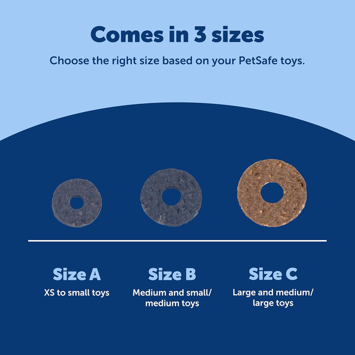 Busy Buddy Natural Rawhide Rings - Long-Lasting Chew Refills - Quality Ingredients - Peanut Butter & Original Rawhide Flavored Treat Rings - Size C - 24-Pack