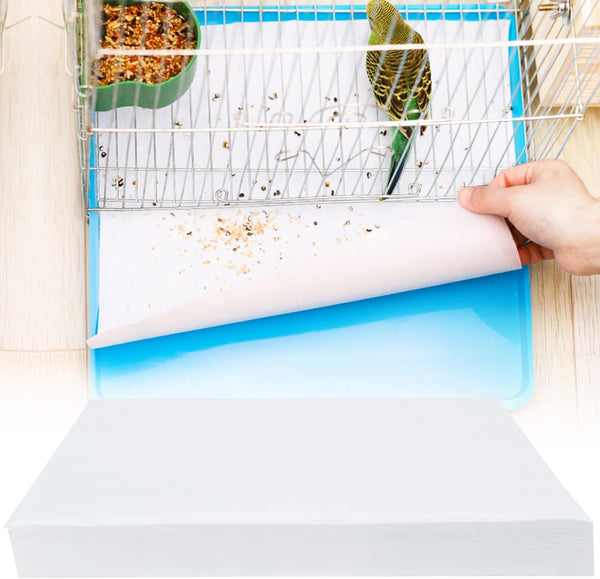 Bird Cage Liner Papers, 100 Sheets 17X12In Non-Woven Bird Cage Liners, Precut Absorbent Bird Paper