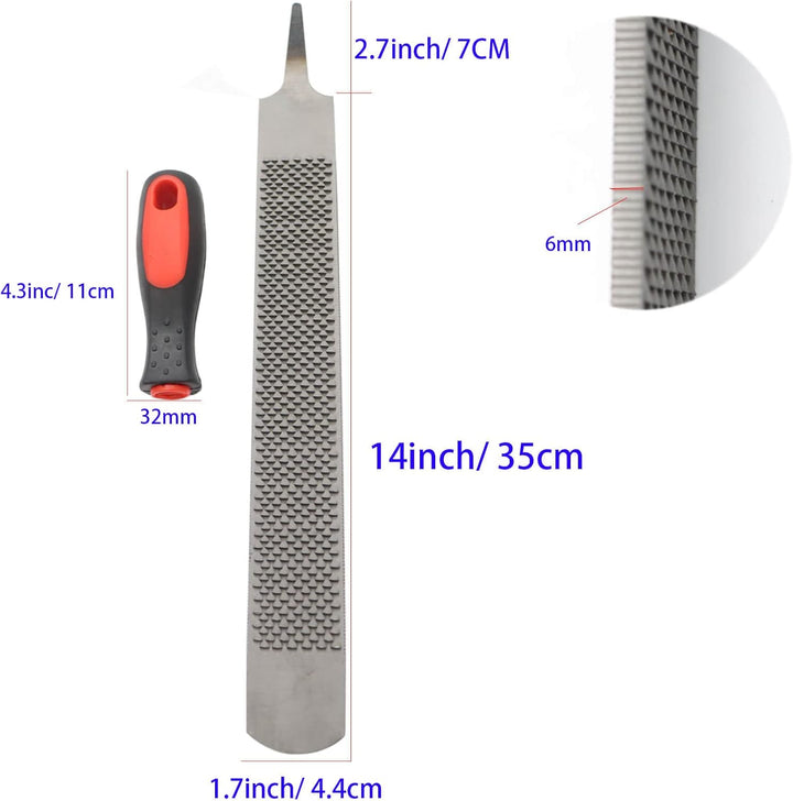 18 Inch Hoof Rasp, Horseshoe File with Rubber Handle, Carbon Steel Farrier File Tool, Suitable for Horse/Goat/Cow/Donkey/Animal Hooves, Strong