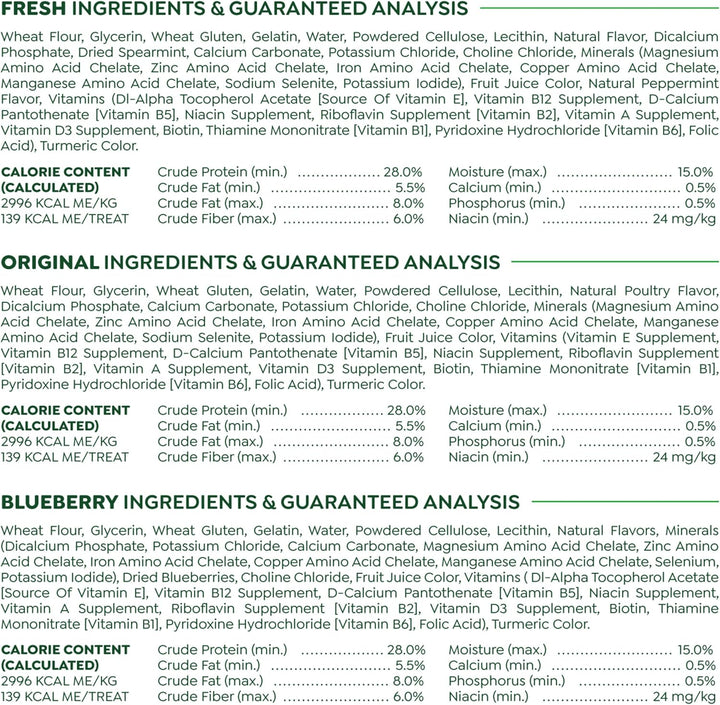 Large Dental Dog Treats, 3-Flavor Variety Pack, (3) 12 Oz. Pouches, (24 Treats)