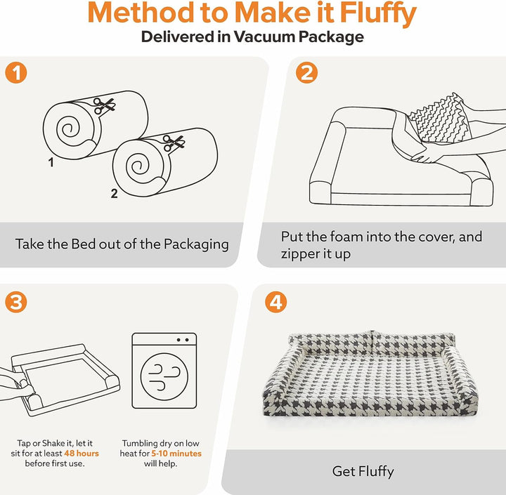 Orthopedic Dog Beds Large Sized Dog, XL Washable Memory Foam Pet Couch Bed with Removable Washable Cover, Non-Slip Bottom with Bolster Sides, Grey