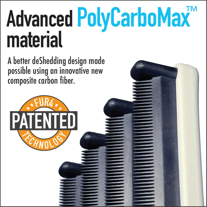 Deshedding Dog Brush for Long Hair Dogs – Pet Hair Brush with 4 Carbon Fiber Edges – Deshedding Tool Removes Loose Fur – Gentle & Effective Dog Grooming Brush for Shedding