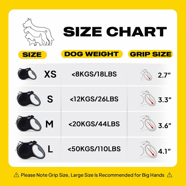 Retractable Dog Leash, 16 Ft Dog Walking Leash for Small Dogs up to 26 Lbs, 360° Tangle Free, Black