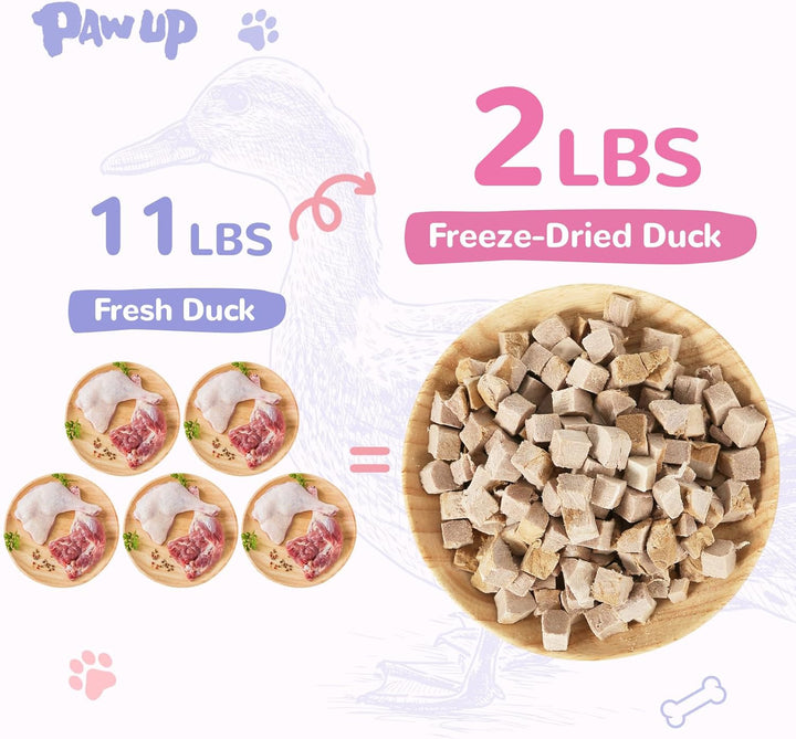 Freeze Dried Duck Treats for Cats Dogs, Rawhide Free Freeze-Dried Raw Food Topper, High Protein, Gluten&Grain Free, 4.6Oz