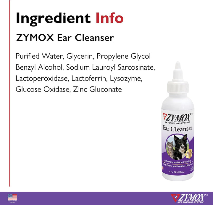 Ear Cleanser Solution for Dogs and Cats, 4Oz