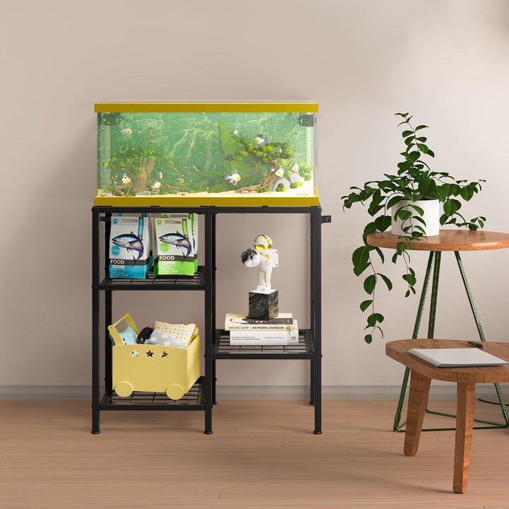 Aquarium Stand 20 Gallon, Metal Fish Tank Stand, Aquarium Rack Stand for Fish Tank Accessories , 3 Tier Turtle Reptile Terrarium Stand for Living Room Office