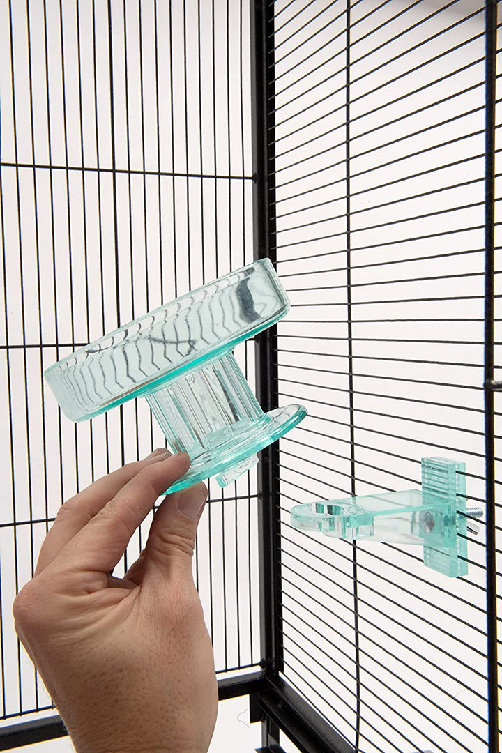 Quick Lock Bird Cage Bath for Lovebirds, Canaries, Finches, Parakeets, and Cockatiels and Other Small to Medium Feathered Friends (Pack of 1)