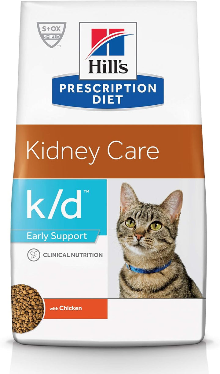 K/D Early Support Kidney Care Chicken Flavor Dry Cat Food, Veterinary Diet, 4 Lb. Bag