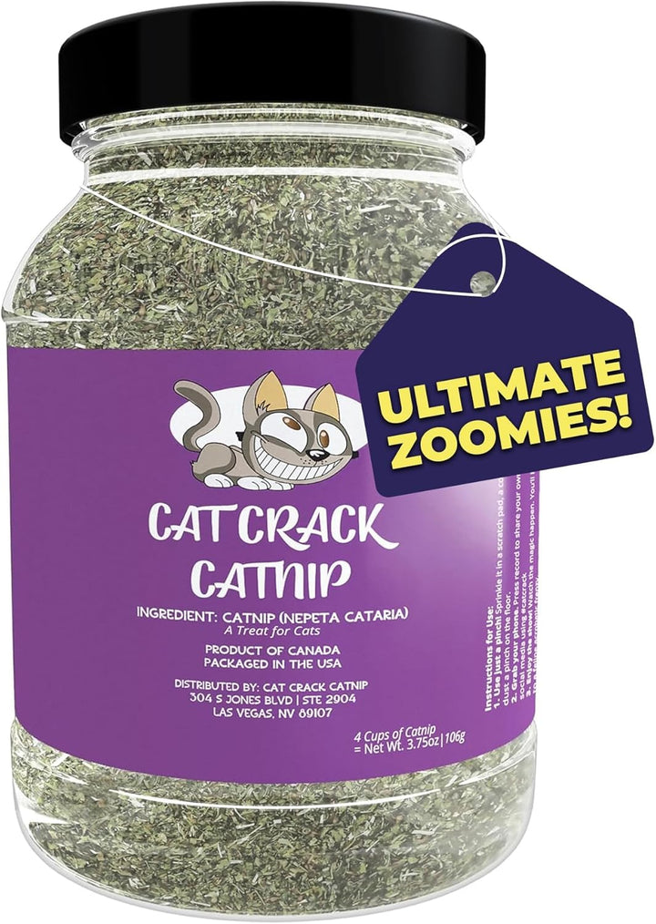 Catnip, Zoomie-Inducing Cat Nip Blend, North American Made & 100% Natural, Safe & Non-Addictive Catnip Treats Used to Supplement Cat Nip Toys, Spray, & Accessories (1 Cup)