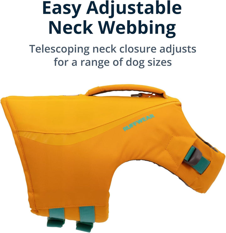 , Float Coat Dog Life Jacket, Premium Buoyancy Swim Vest with Lift Handle, Secure Fit & Reflective Trim, Adjustable Flotation for Swimming, Boating, & Outdoor Adventures, Wave Orange, Medium