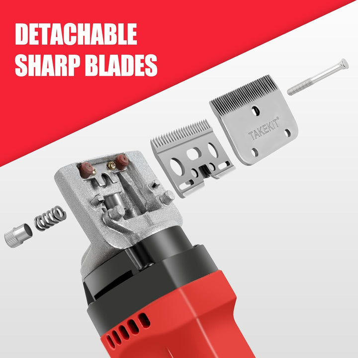 Horse Clippers, 600W Professional Heavy Duty Horse Body Clippers, 6-Speeds Large Livestock Clippers for Body Clipping Horse Equine Cattle and Thick Coat Animals, with One Set of Extra Blades