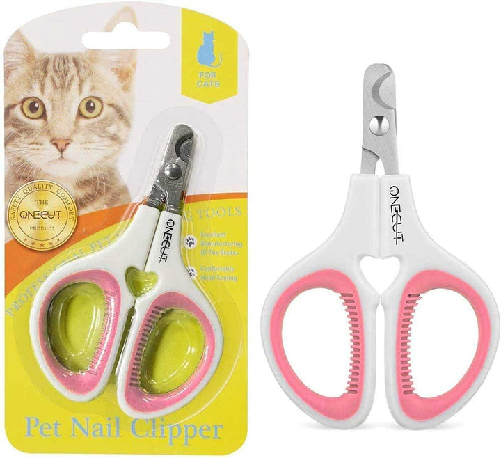 Pet Nail Clippers, Update Version Cat & Kitten Claw Nail Clippers for Trimming, Professional Pet Nail Clippers Best for a Cat, Puppy,Rabbit, Kitten & Small Dog,Sharp & Safe (Pink)