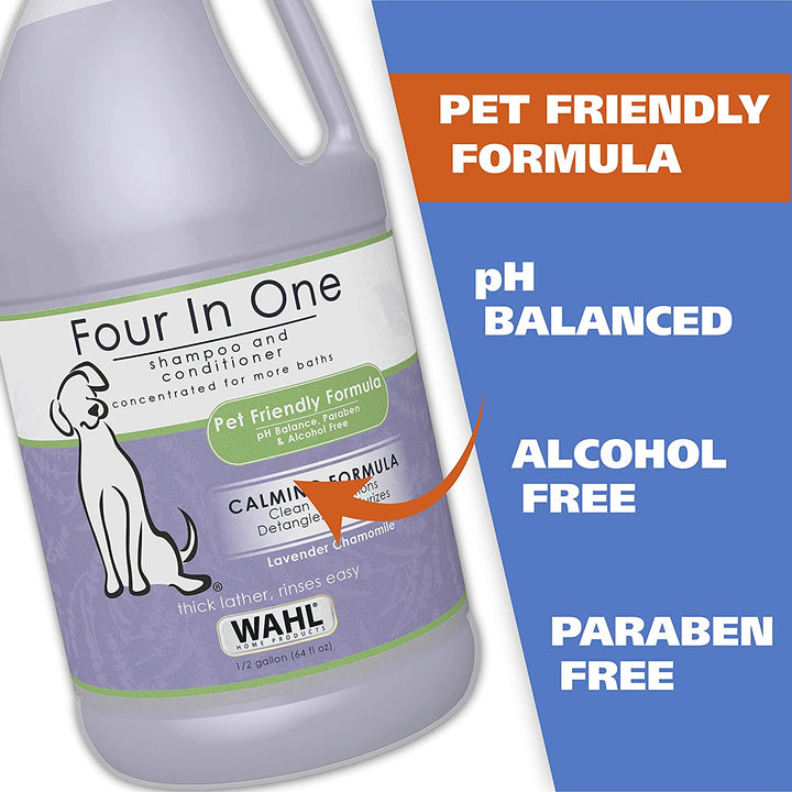 USA 4-In-1 Calming Pet Shampoo for Dogs with a Lavender Chamomile Scent – Cleans, Conditions, Detangles, & Moisturizes - Pet Friendly Formula – 64 Oz - Model 821000-050