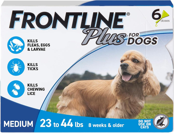 plus Flea and Tick Treatment for Medium Dogs up to 23 to 44 Lbs. 3 Treatments
