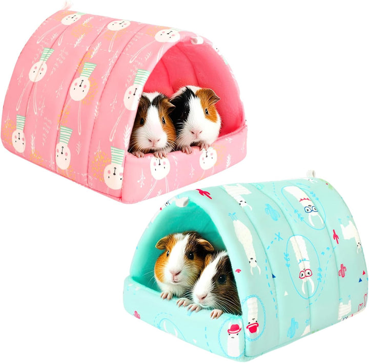 2 Pack Guinea Pig Hideout,Guinea Pig Bed Washable Small Animal House Cage Accessories for Mouse Chinchillas Hamsters Hedgehogs Ferrets Bearded Dragons and Rats
