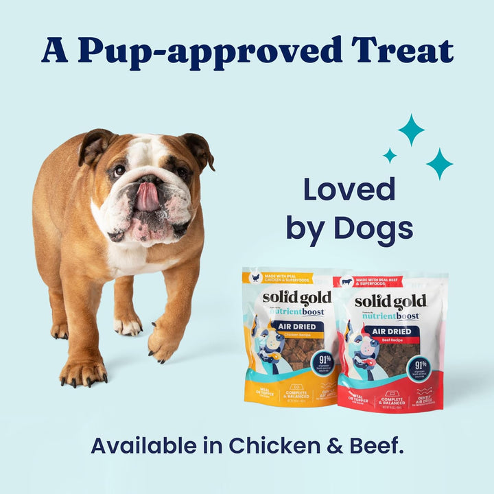 Air Dried Dog Food Toppers for Dry Food - Healthy Dog Treats W/Real Beef & Superfoods - Serve as a Complete Meal, Topper or Treats - Supports Muscle Growth, Immunity & Digestion - 4Oz