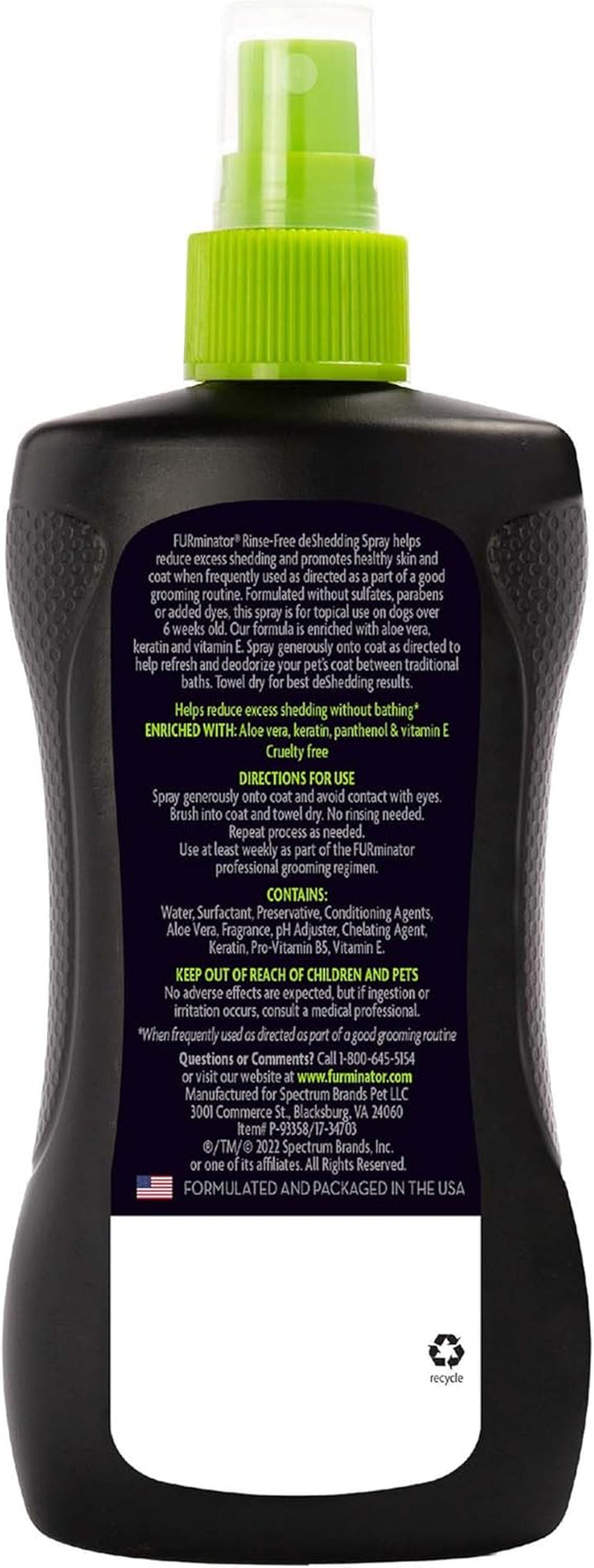 ® Rinse-Free Deshedding Spray for Dogs, Helps Reduce Excess Shedding and Refreshes between Baths, 8.5 Fluid Ounces