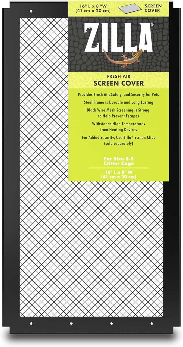 Pet Reptile Terrarium Fresh Air Screen Cover, 16" X 8"