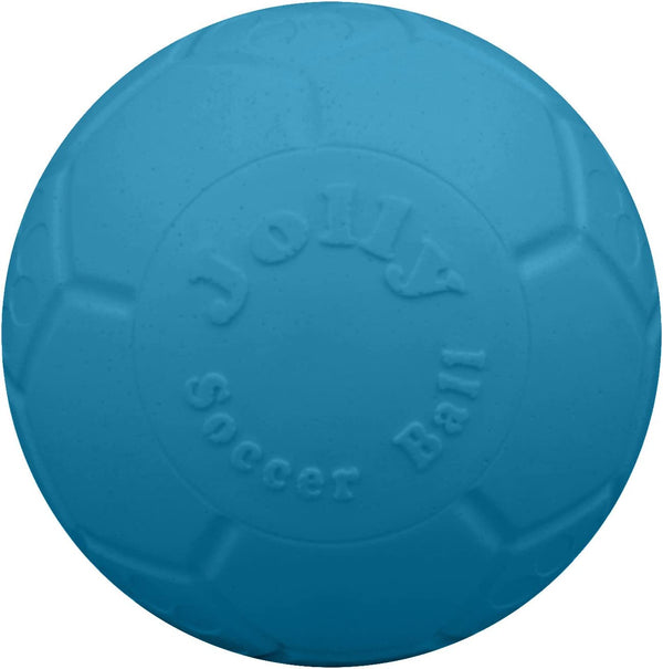 Large Soccer Ball Floating-Bouncing Dog Toy, 8 Inch Diameter, Ocean Blue