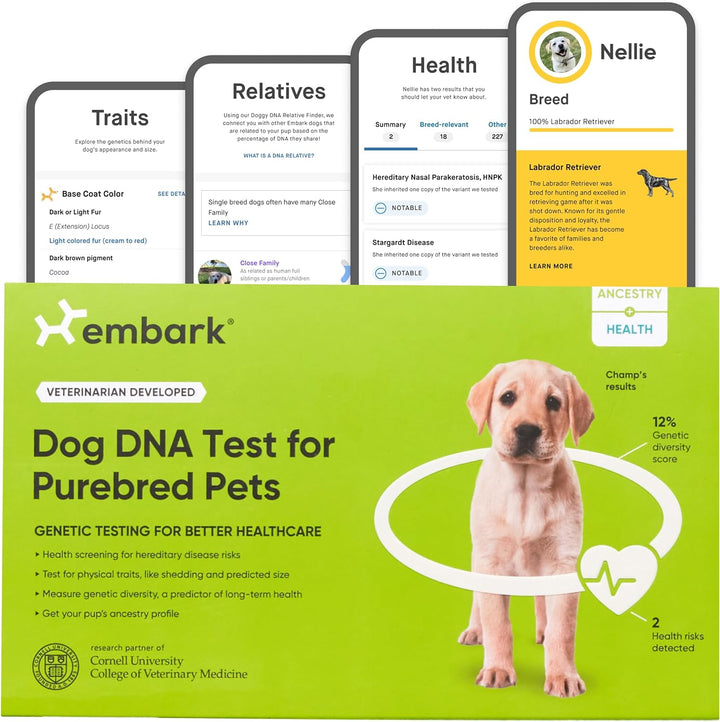 Purebred Kit - Dog DNA Test - Health, Traits, Genetic Diversity Score (COI), Breed Confirmation