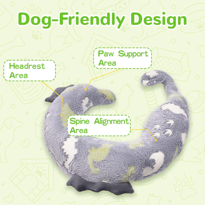 Dog Calming Pillow - Cute Soft Animal Pillow for Dogs, Cats, Kids, Adults, Washable Cozy Relaxing Pet Bed Pillow, Glow in the Dark Dog Neck Pillow (Blue, Large)