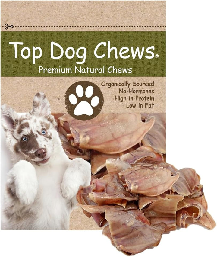 – 100 Pack, Pig Ears for Dogs, Whole, Full Uncut American Made, Single Ingredient, Thick, Large Dog Treat for Small, Medium or Large Breeds, Bulk Dog Chews (100 Pack)