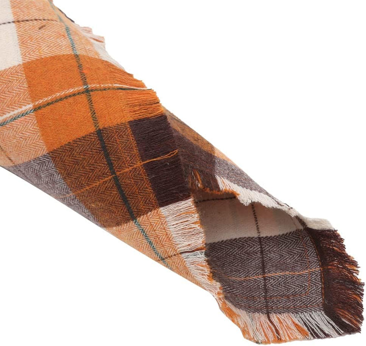 Fall Dog Bandana Autumn Thanksgiving Plaid Reversible Triangle Bibs Scarf Accessories for Dogs Pets