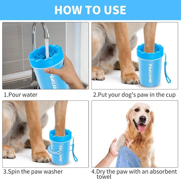 Dog Paw Cleaner, Dog Paw Washer, Paw Muddy Paw Cleaner, Pet Foot Cleaner for Small Medium Large Breed Dogs/Cats (With 3 Absorbent Towel)