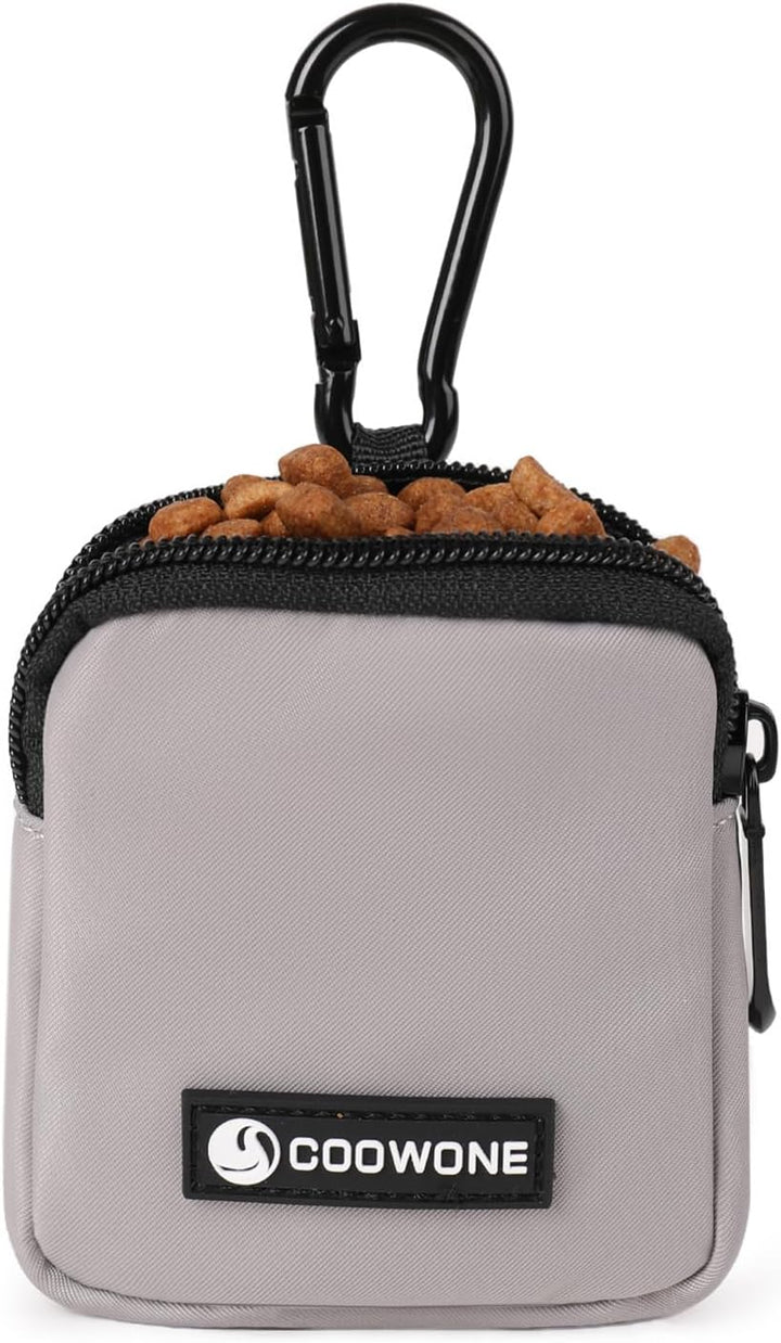 Waterproof Dog Treat Pouch, Dog Training Treat Pouch Built in Poop Bag Dispenser Adjustable Shoulder Bag (BLK) (BLK)