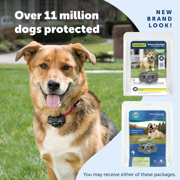 Deluxe Ultralight Pet Fence Receiver Collar Electric Dog Containment, in Ground Dog Fence Waterproof Feature, Low Battery Indicator, Pet Collars for Dogs Collar Receiver