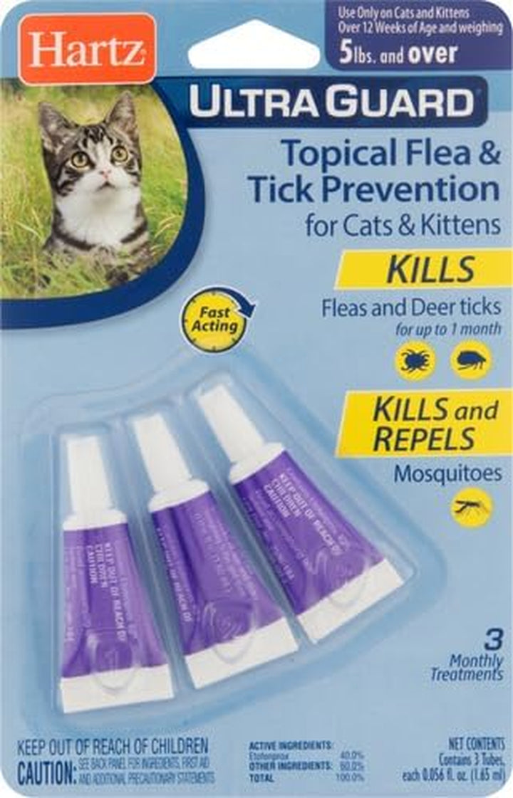 Ultraguard Topical Flea & Tick Prevention for Cats and Kittens - 3 Monthly Treatments