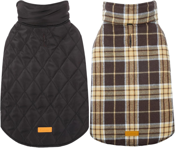 Waterproof Dog Coat, Reversible Dog Jacket for Small Dogs, Adjustable Durable Doggie Winter Coat Warm Cozy Puppy Cold Weather Apparel from Small to Large Breed, Bright Red S