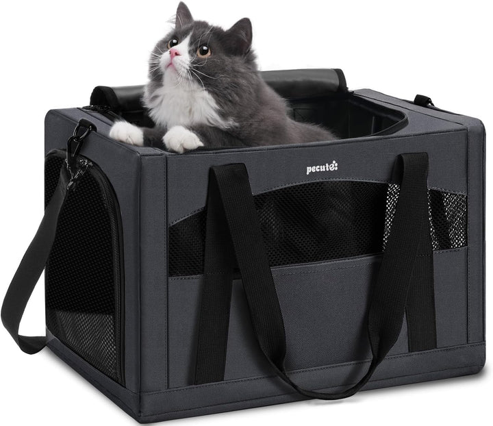 Cat Carrier Stable, Pet Carrier Breathable and Portable, Cat Carriers Bag with Scientific Hidden Partition, Carriers for Cat under 5Kg, Dog Carrier Suitable for Travel and Outing, Green