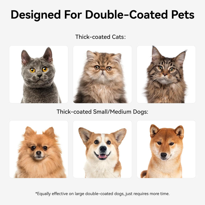 Undercoat Rake for Cats & Small/Medium Dogs – Deshedding Brush & Dematting Comb for Double-Coated Pets with Long or Short Hair, Matted Fur – Grooming Tool for Kitten, Puppy, Rabbit and Horse