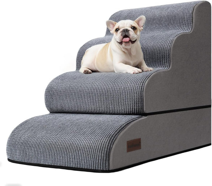 3-Step Dog Ramp and Stairs for Sofa and Chair - Non-Slip Sturdy Pet Steps for Small Dogs and Cats,15.7" H,Grey