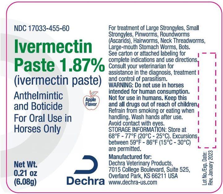 Ivermectin Paste 1.87% | Horse Dewormer Paste