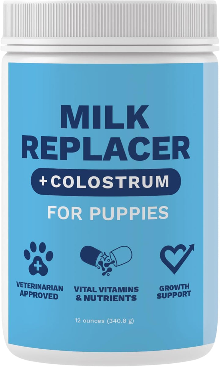 Kitten Milk Replacer Powder + Colostrum | Kitten Milk Replacement Formula | Nutrient-Rich Formula with Colostrum for Immune & Digestive Support – 12 Oz