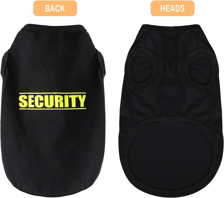 Discover Cozy Cotton Canine Wear: Soft, Lightweight, and Breathable Dog Shirt Vest with Eye-Catching Graphics(Security), Keeping Your Furry Friend Warm and Comfy! Black M